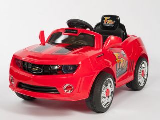 Kids Red Camaro Style Ride on RC Car Remote Control Battery Powered Wheels 