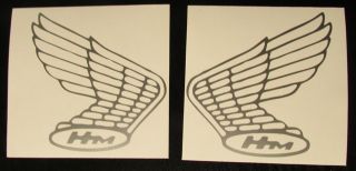 Honda CB Vintage Silver Metallic 3" Wings Logo Vinyl Sticker Decals 2