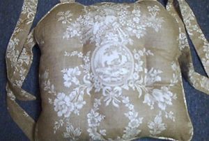 Reversible Chair Cushion s Waverly Fabric Country House Toile Custom Made