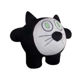Bubele Patch Buddies 7" Curious Cat Soft Plush Toy Blanket Black and White