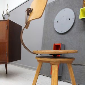 Vintage Art Deco Loft Chair Bauhaus Stool Stuhl Hocker À Mid Century Modern