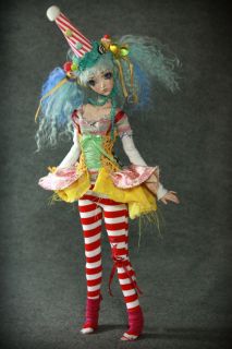 OOAK Blue Circus Porcelain BJD Double Ball Jointed Doll Forgotten Hearts