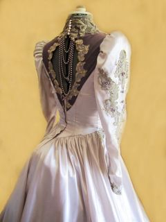 Vintage Steampunk Victorian Reenactment Wedding Gown Halloween Costume Gothic