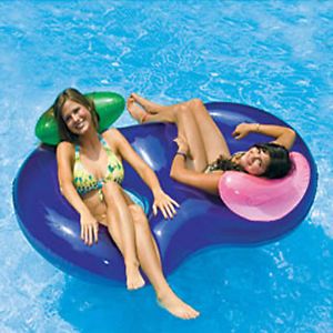 Swimline 90412 2 Person Swimming Pool Side by Side Pool Lounger Chair Float
