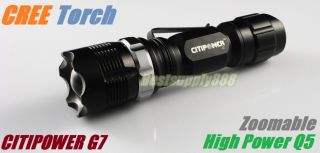 CREE High Power 7W Q5 LED Citipower Flashlight Zoomable Adjustable Torch G7 908