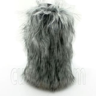 Pair Lady Elastic Faux Fur Fluffy Boots Covers Leg Foot Warmers Sleeves 20cm 8"