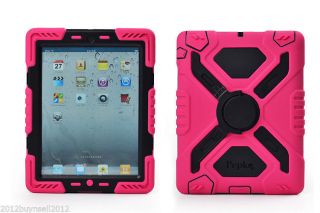 Pink Black Spider Heavy Duty Stand Case Cover Surviver Defender for iPad 2 3 4