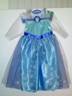 Disney Frozen Elsa Dress Fits Size 4 6X New Fantasy Play Costume in Hand