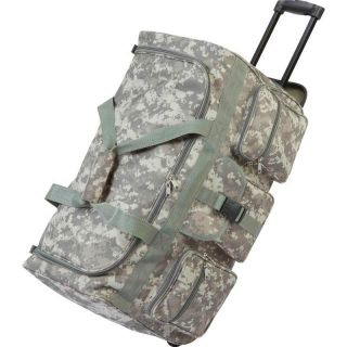 Camo 25'' Rolling Duffle Bag Trolley Wheeled Suitcase Carry on Tote Luggage Cart