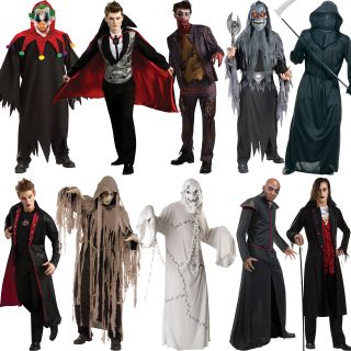Zombie Halloween Mens Fancy Dress Costume Outfit Vampire Horror Adult New Mask