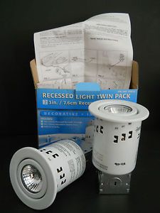 Twin Pack Altair Recessed Lighting Kit 3" Housings 3" Adjust Gimbals Bulbs New