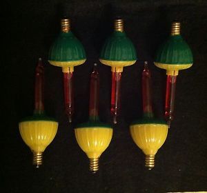 6 Vintage Bubble Christmas Tree Light Bulbs C 7