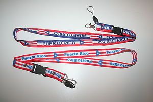 2 Puerto Rico Country Flag Keychains Lanyards Passholders Variety New