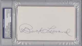 PSA DNA Slabbed Signed Index Card Buck Leonard 8553