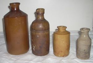 Lot of 4 Antique Stoneware Master Ink Bottles