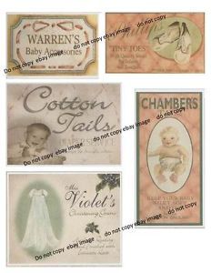 Vintage Style Baby Labels FH332 Old Fashion Ad Labels Baby Infant