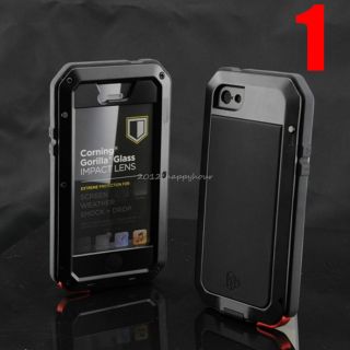 Silver Aluminum Metal Case Gorilla Glass Water Shock Dust Proof for iPhone 5 5g