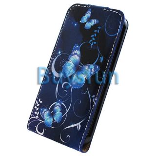 Purple Butterfly Flip Leather Cover Case for Apple iPhone 3G 3GS
