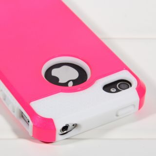 Pen Rose Rugged Rubber Matte Hard Case Cover for iPhone 4 4S w Screen Protector