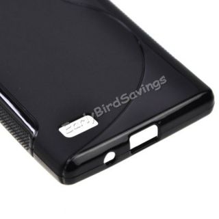 Black s Line Design Soft TPU Gel Case Cover for LG Optimus L9 P760