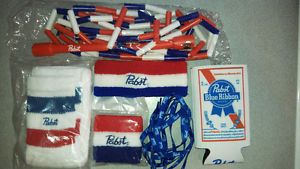 PBR Pabst Blue Ribbon Gift Set Jump Rope Socks Laces Armband Headband Coaster