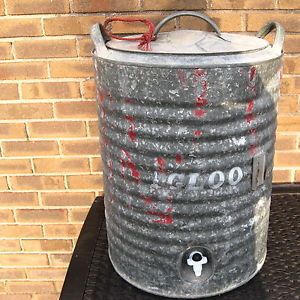 Large Vintage Igloo Water Cooler 10 Gallon Metal Galvanized w New Spout