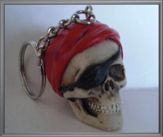 Custom "Pirate Skull" Key Chain Carved Keychain Hot Rat Rod Hotrod Ratrod