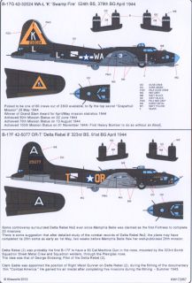 Details about Kits World Decals 1/72 BOEING B 17 FLYING FORTRESS Swamp