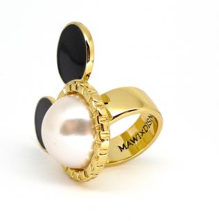 Disney Couture Minnie Mawi Gold Faux Pearl Ring