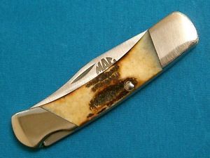 Vintage Bear MGC USA 8DOT Stag Mac Tools Ad Lockback Folding Hunter Knife Old