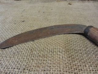 Vintage Scythe Knife Antique Farm Tool Old Tools Saw Primitive Wooden 7887