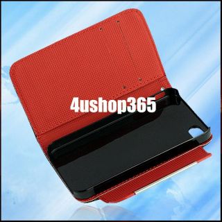 Mobile Phone Flip Magnetic Card Case Wallet Cover Pouch Holder for iPhone 4S G 4