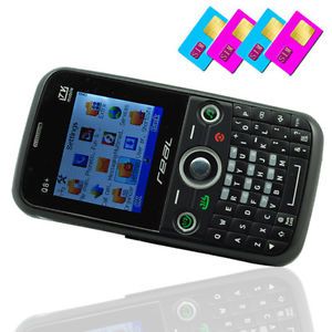 Unlocked QWERTY Keypad Quad Band Four Sim T Mobile TV Cell Phone at T New GSM BL