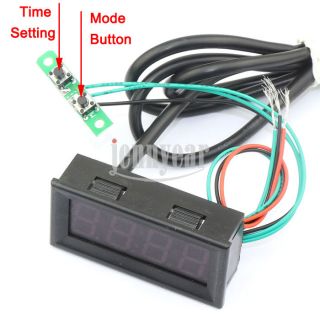 056"4DIGIT Multifunction Red LED Car Vehicle Time Temperature Voltage Gauge 3in1