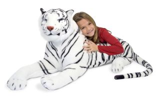 Melissa and Doug Stuffed White Tiger Plush Animal New