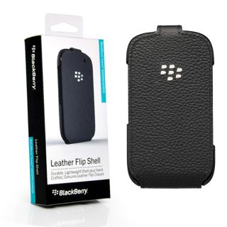 Genuine Blackberry Curve 9320 9310 9220 Leather Flip Shell Case Cover Black