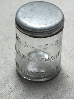 Vintage Dr Kilmer's U O Anointment Binghamton N Y Medicine Bottle