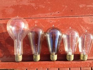 Vintage Thomas Edison Package GE Lamps Large Over Sized Mega Light Bulb Plus 4