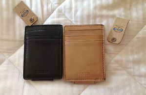 Fossil Mens Wallet Magnetic Money Clip with Credit Card Holder