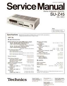 Technics Panasonic Su Z45 Service Manual PDF