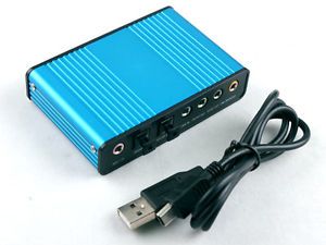 USB 6 Channel 5 1 External Optical Audio Sound Card Adapter SPDIF Blue Fr Laptop