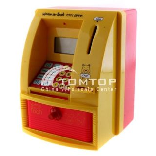 ATM Toy Bank for Children Money Storage Case Box Coin Note Saver Winnie The Pooh