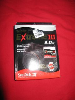 SanDisk 2GB Extreme III Compact Flash 619659022433 619659022433