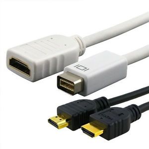 25 ft HDMI Cord Mini DVI to HDMI Cable Adapter for Apple MacBook Pro iMac HDTV
