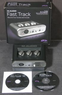 M Audio Fast Track USB Audio Interface Pro Tools SE 8 Record Guitar Vocals