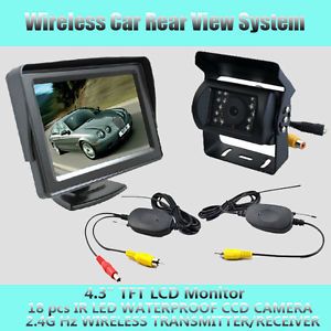 A05 Wireless Car Rear View Kit 4 3" Monitor CCD Reversing Camera Backup System