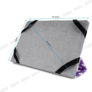 Purple Polka Dot Leather Case Stand for 7" Android Tablet PC Mid eBook Reader