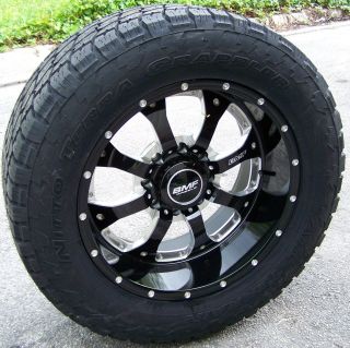 20" Black BMF Novakane Wheels 33" Nitto Terra Grappler Chevy GMC Dodge 2500 3500