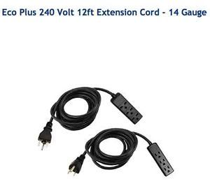 Eco Plus 240 Volt 12ft Extension Cord 14 Gauge 903257