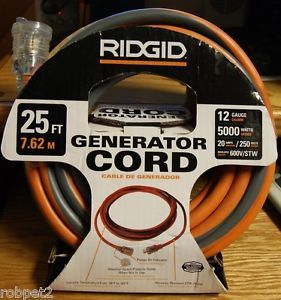 Ridgid 25ft Generator Extension Cord 220 V 615 16046AB for Contractors